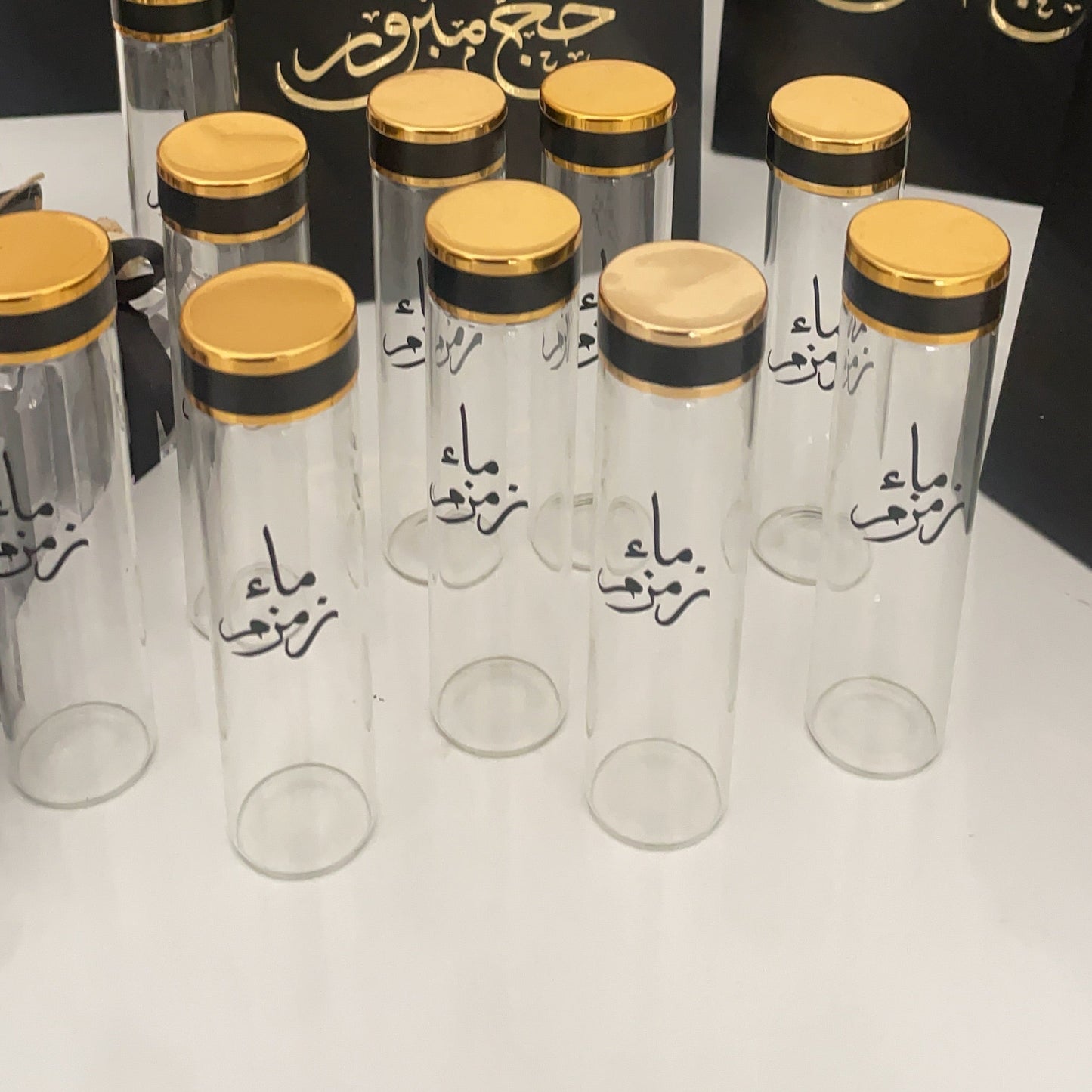 Fiole VIDE en verre avec bouchon doré personnalisé