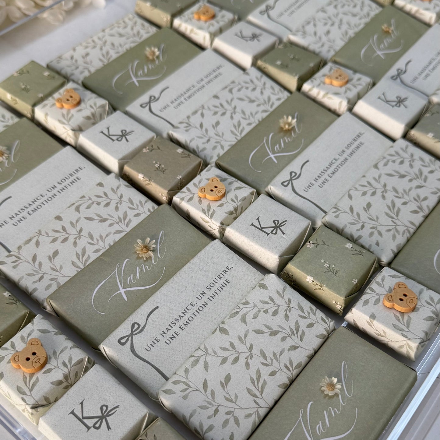Tablette de Chocolats Personnalisée – Collection Naissance