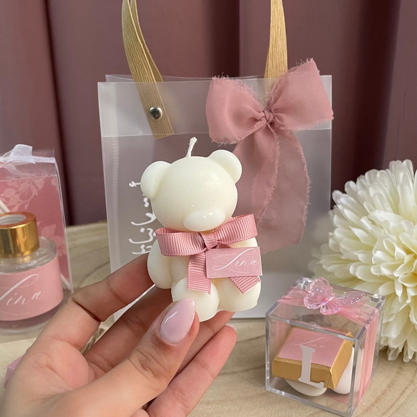 Bougie décorative ourson – Cadeau délicat & raffiné
