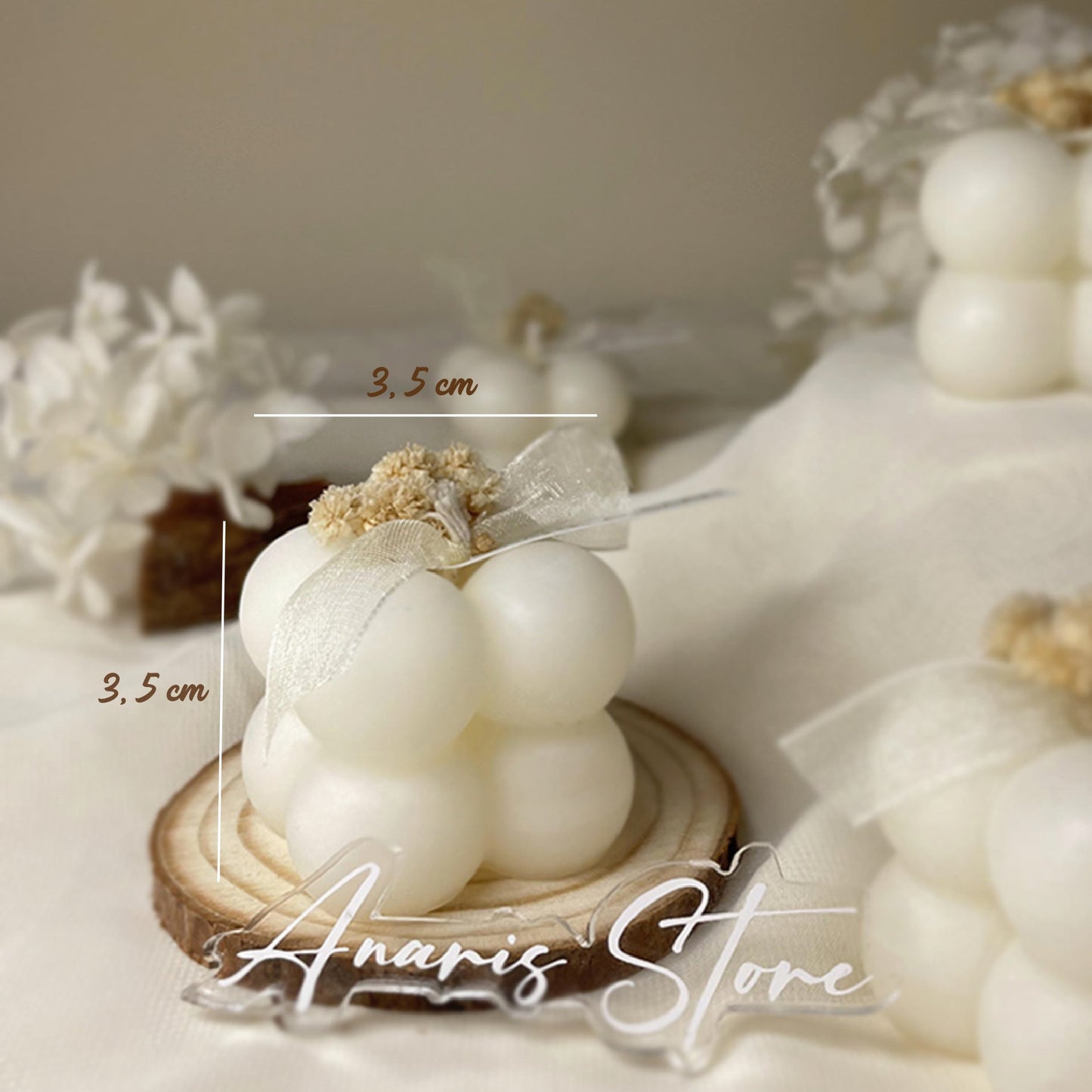 Bougies à bulles Parfumées douces avec des touches de fleurs séchées