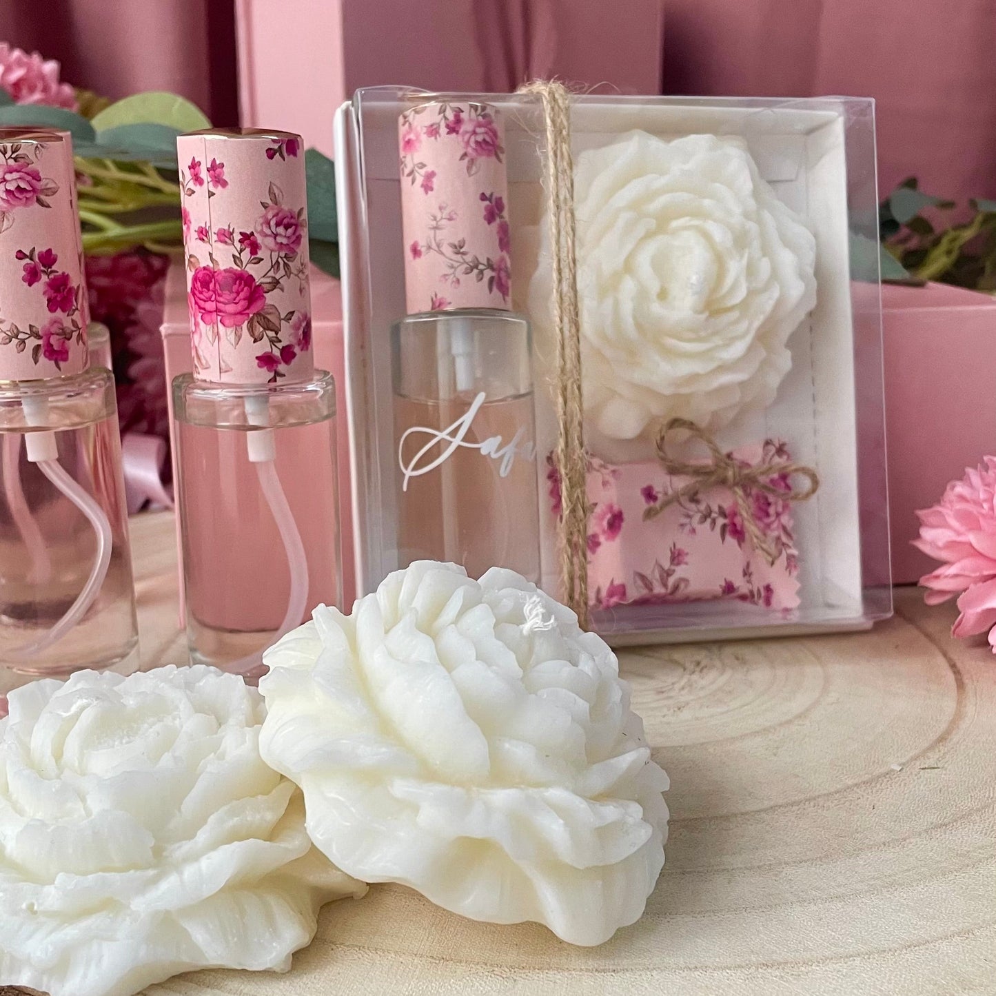 Coffret Cadeau – Parfum, Bougie & Chocolat