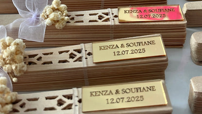 Éventail en bois personnalisé – Cadeau invité mariage
