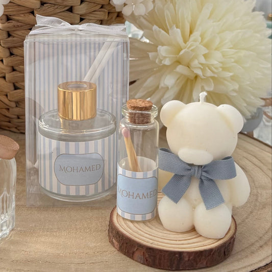 Coffret Cadeau Personnalisé – Diffuseur & Bougie Ourson