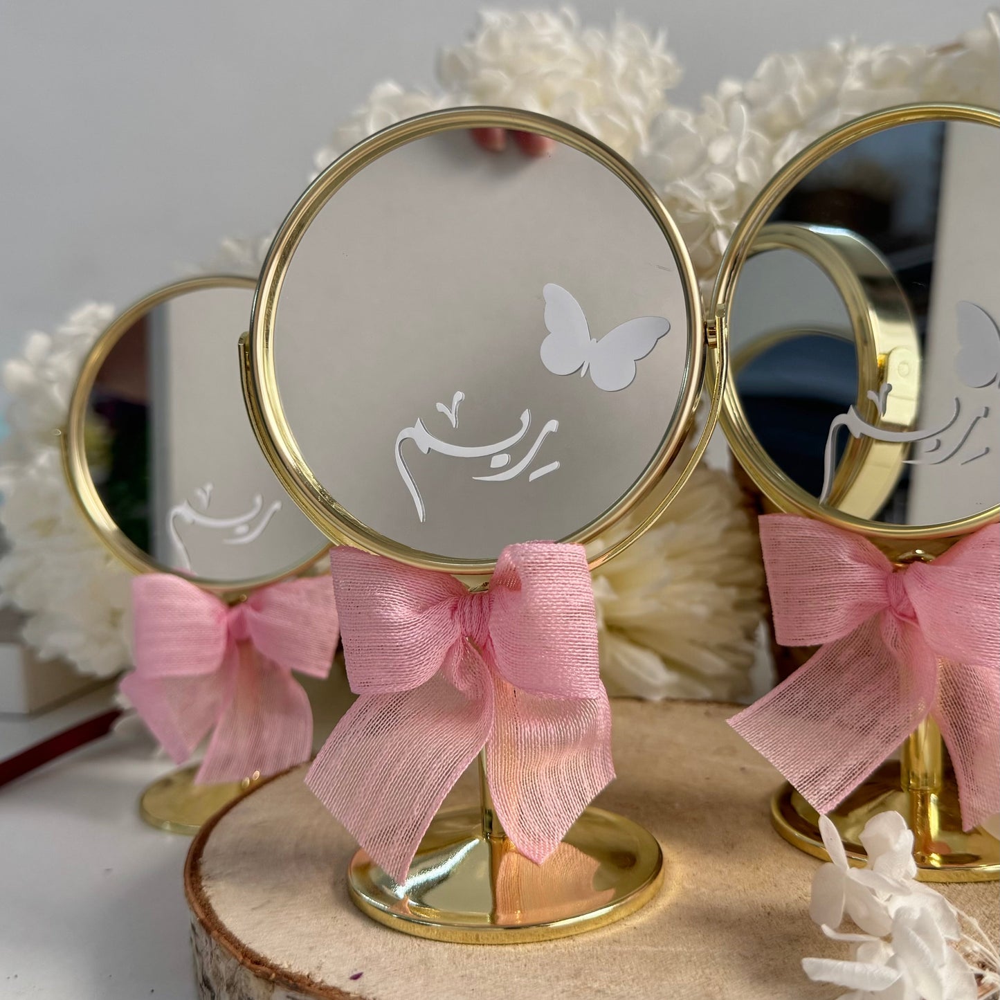 Miroir de Poche Doré Personnalisé