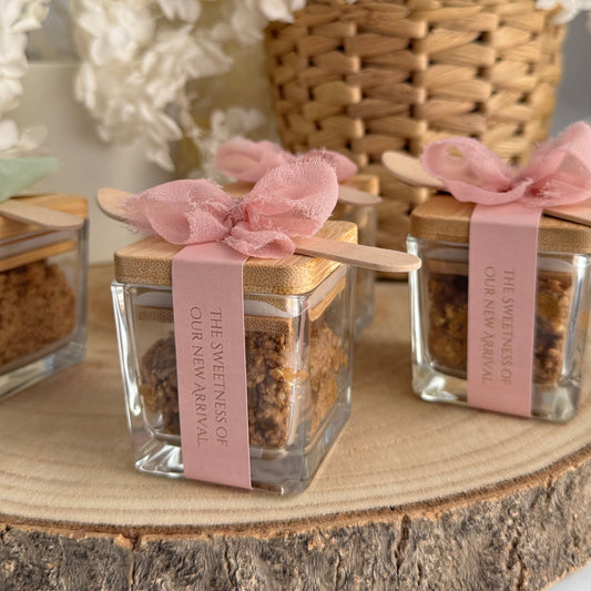 Pot à Sellou Personnalisé Vide – Cadeau d'Invités Élégant avec Cuillère en Bois