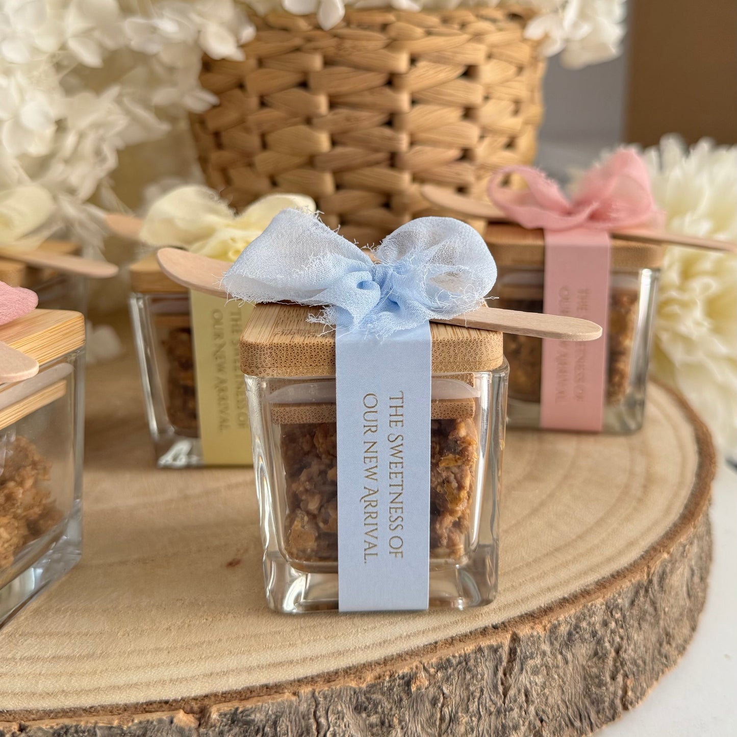 Pot à Sellou Personnalisé Vide – Cadeau d'Invités Élégant avec Cuillère en Bois