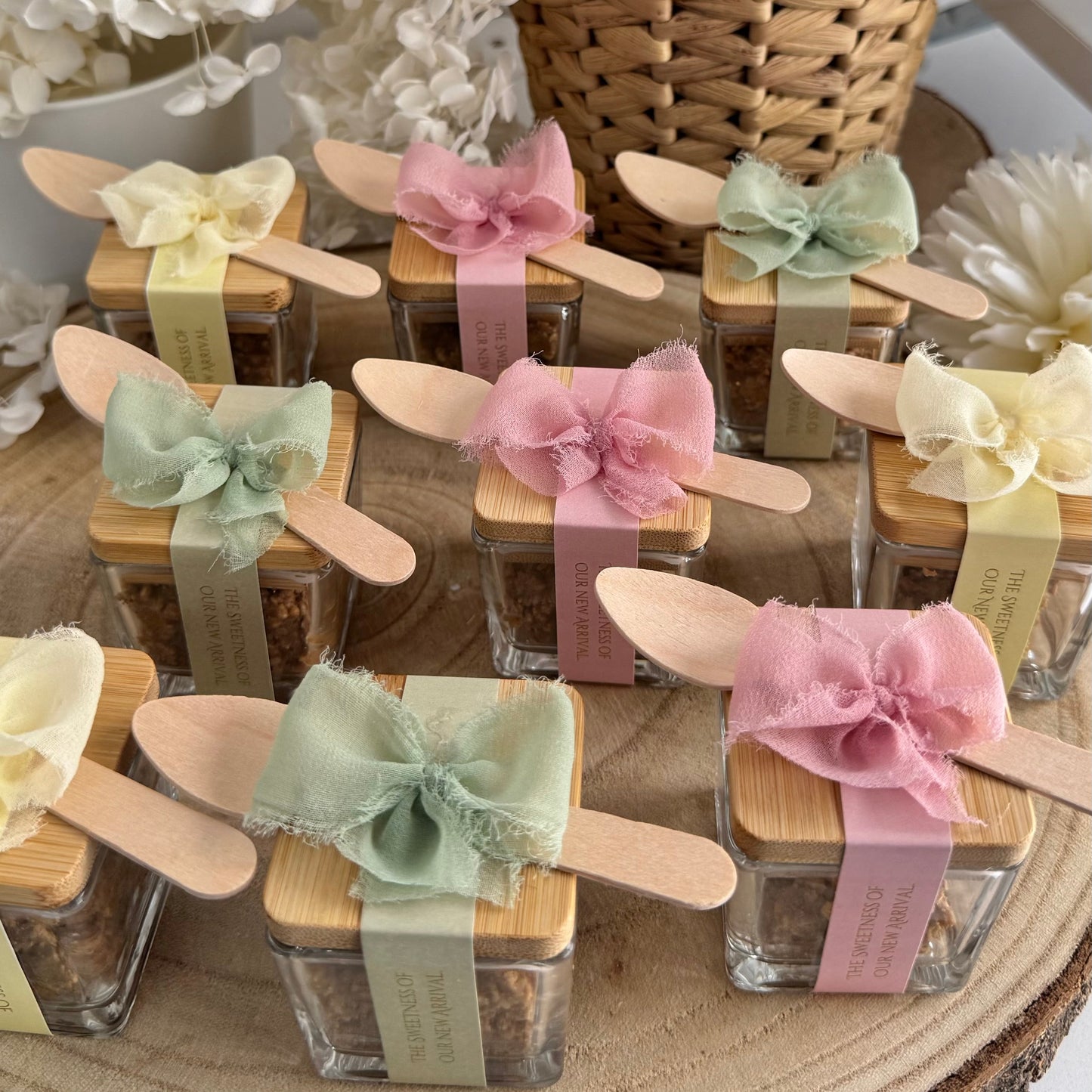 Pot à Sellou Personnalisé Vide – Cadeau d'Invités Élégant avec Cuillère en Bois