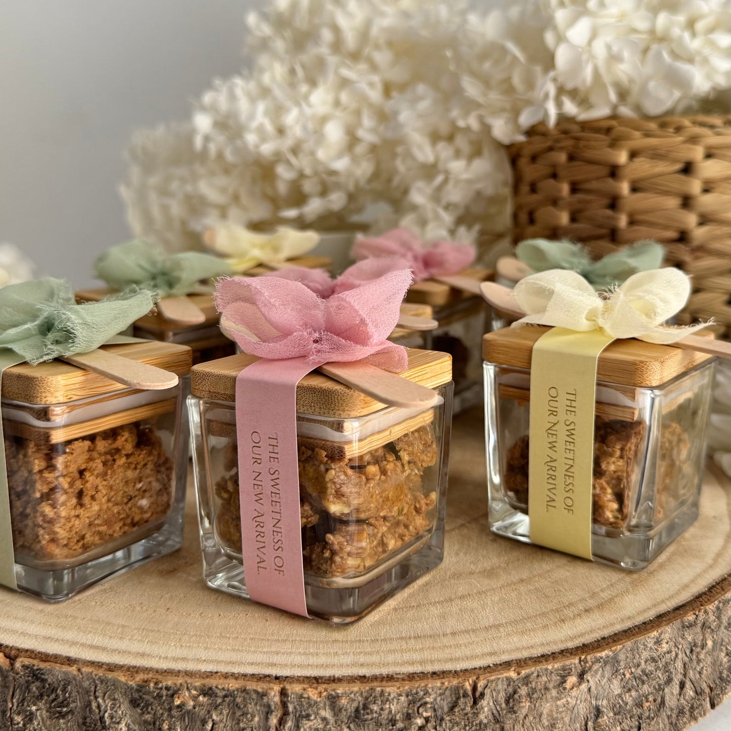 Pot à Sellou Personnalisé Vide – Cadeau d'Invités Élégant avec Cuillère en Bois
