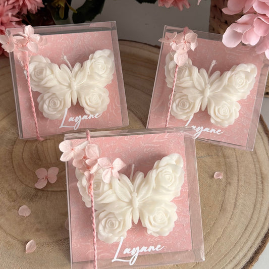 Papillon Fleuri – Bougie Parfumée Personnalisée