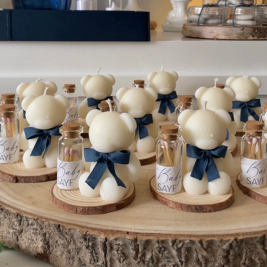 Bougie Ourson  avec flacon d’allumettes