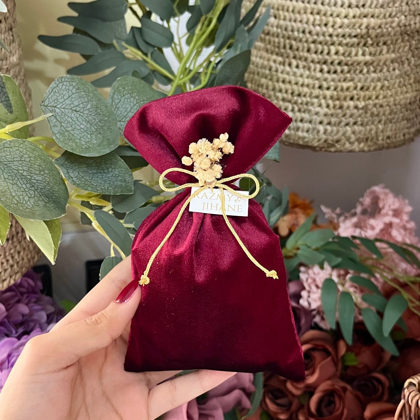 Pochette en velours  – Cadeau raffiné pour henné ou mariage