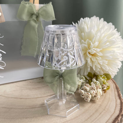 Veilleuse Décorative LED en Cristal – Calligraphie Raffinée